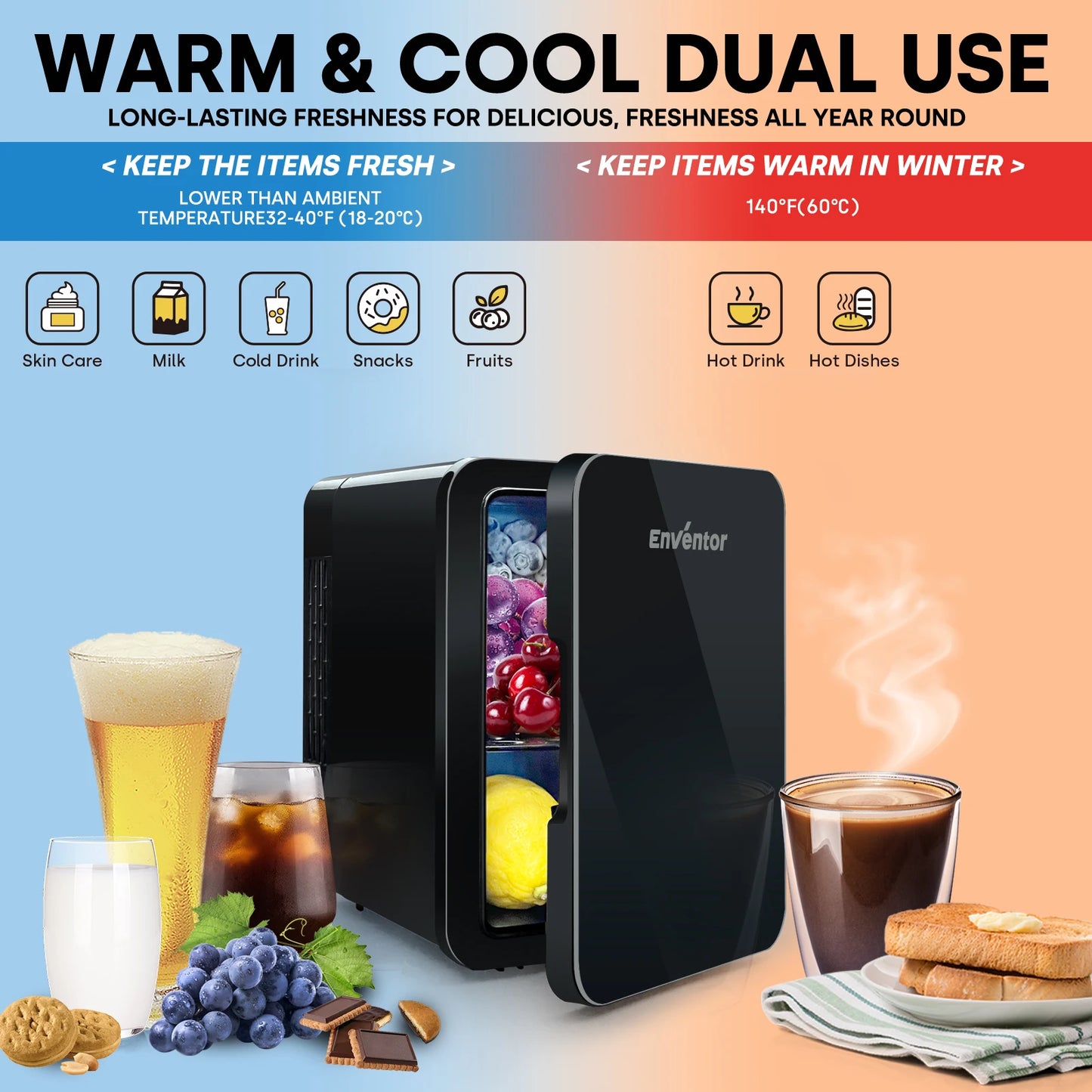 Mini Car Fridge Skincare Cooler Warmer Portable Thermoelectric