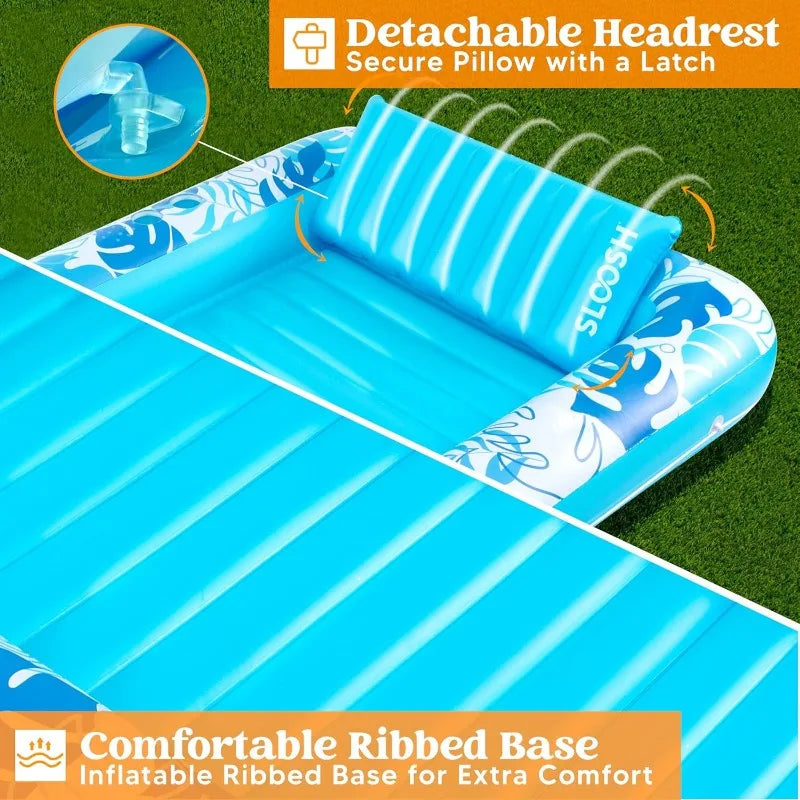 Joyfy 4 In 1 Suntanning Tub Pool Float With PillowSupport