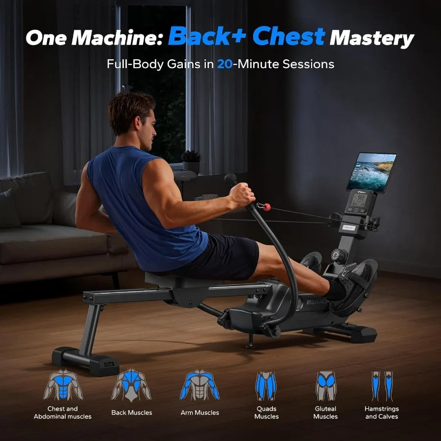 Magnetic Rowing Machine For Home With 16 Level Resistance Ultra Quiet