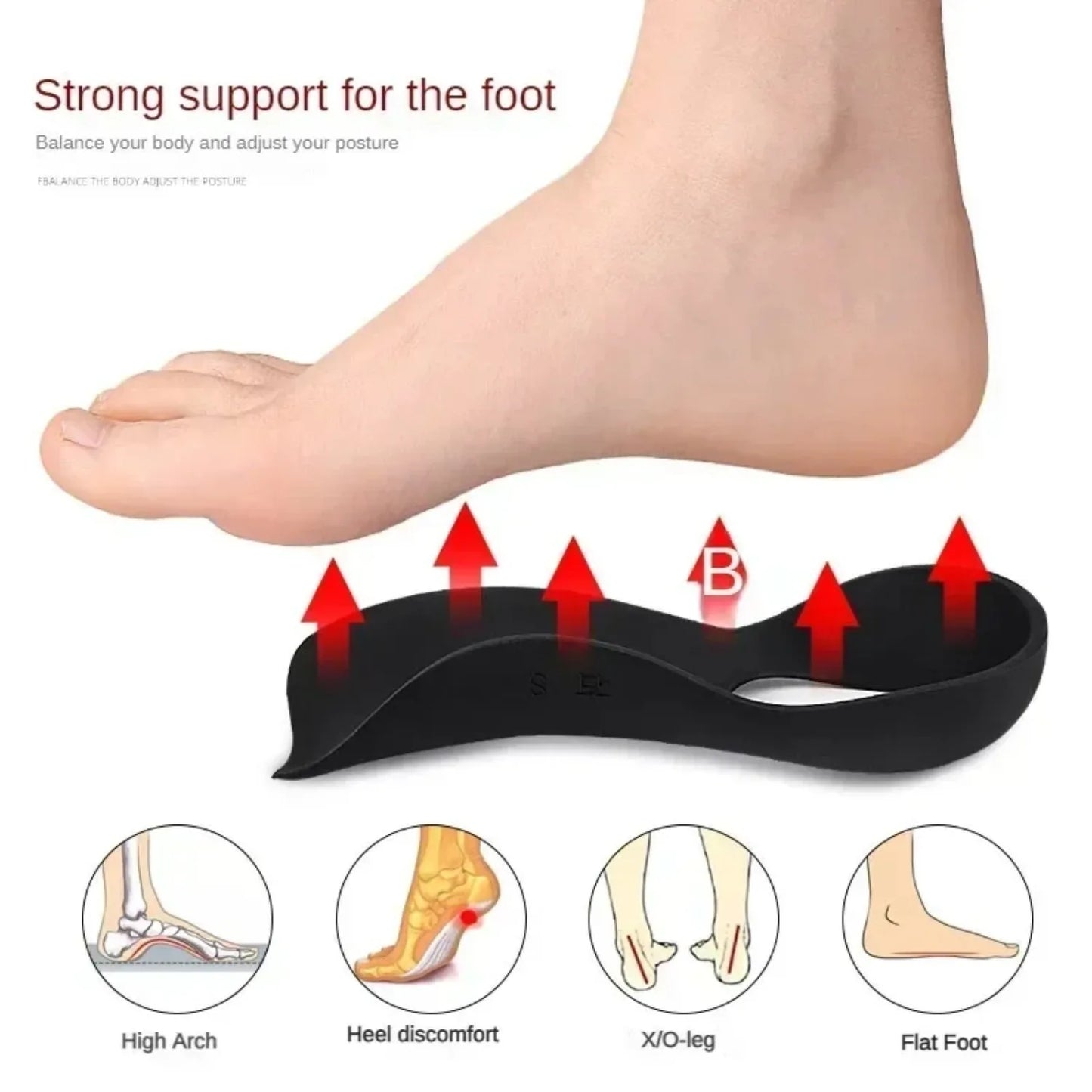 Orthopedic Plantar Fasciitis Insoles O Leg Correction Unisex