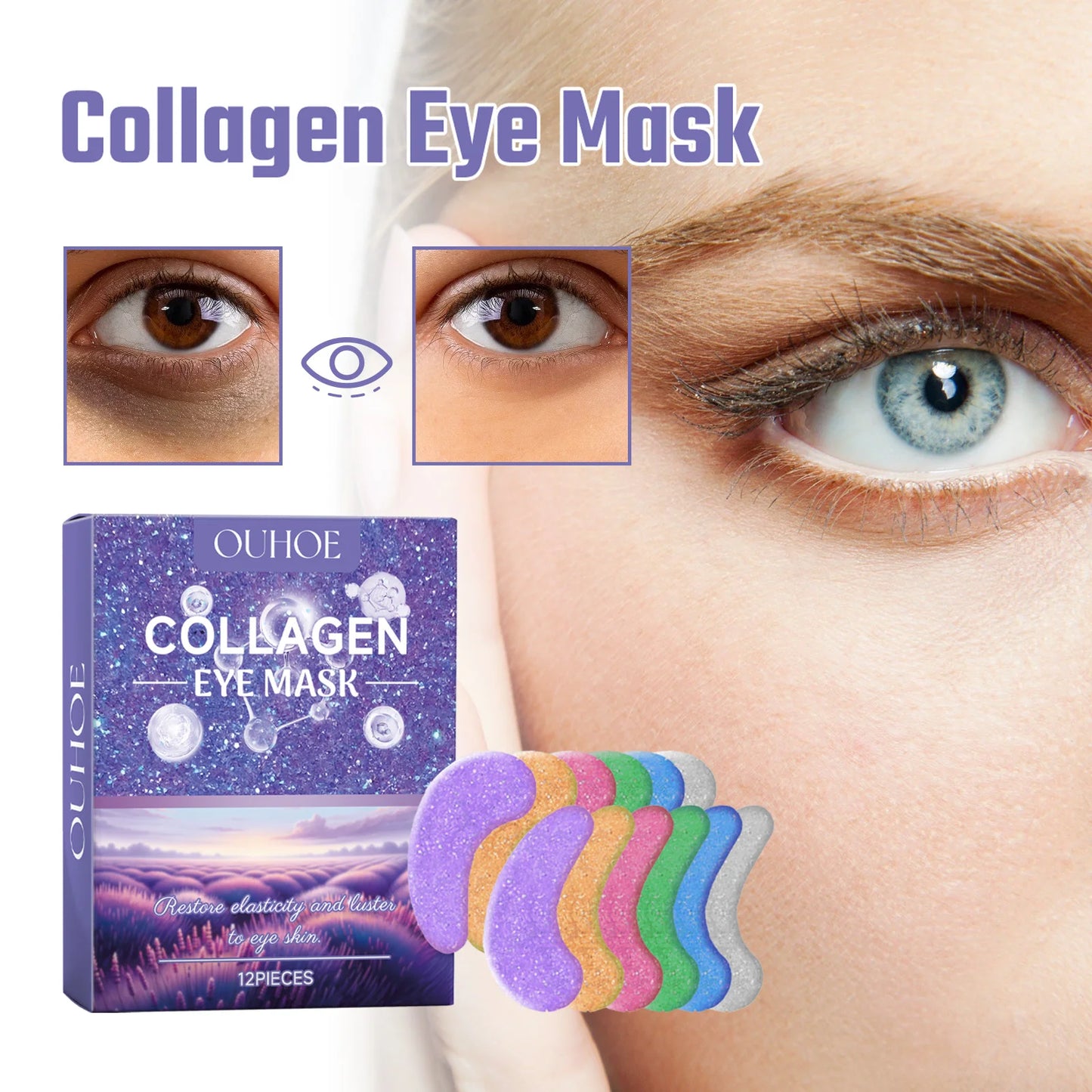 Ouhoe Collagen Eye Mask for Dark Circles and Hydration
