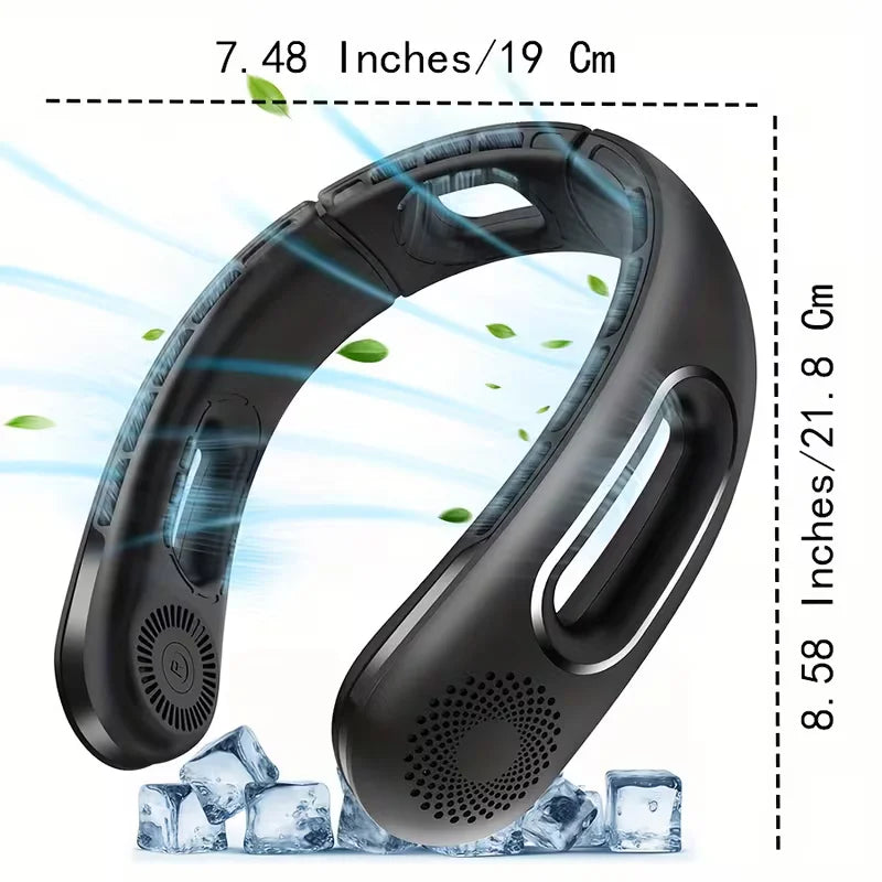 Portable Neck Fan Bladeless USB Rechargeable 360 Degree 4 Speeds