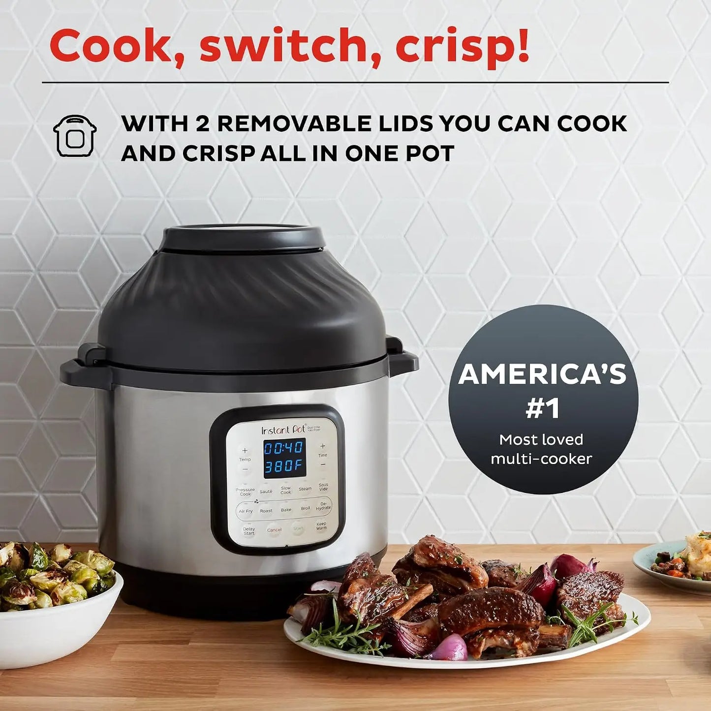 Air Fryer And Pressure Cooker 11 Functions With EvenCrisp Technology