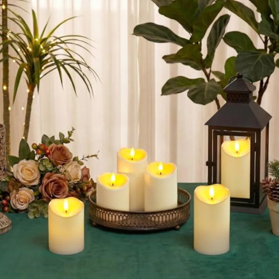 9Pack Outdoor Waterproof Flameless Candles With Remote And Timer LED