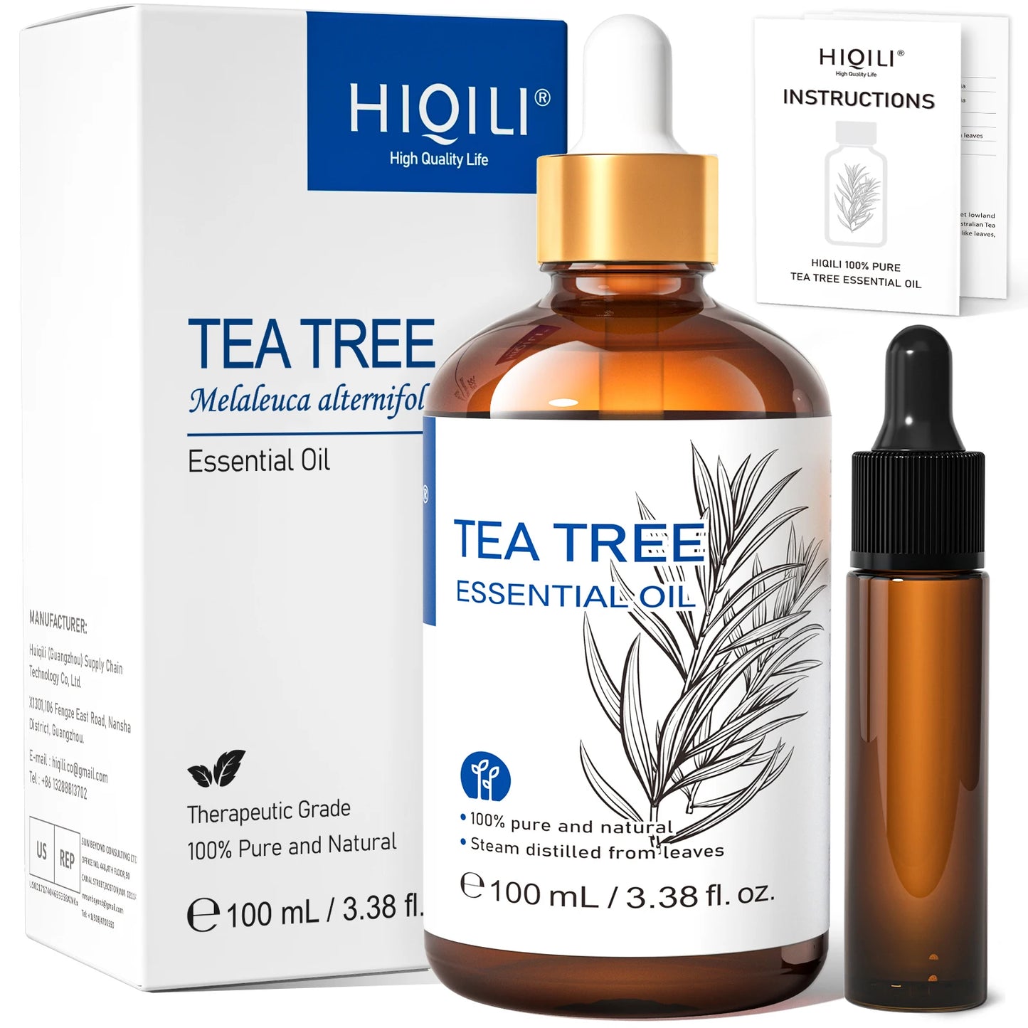 HIQILI Essential Oils Frankincense Lemon Rosemary Tea Tree Lavender
