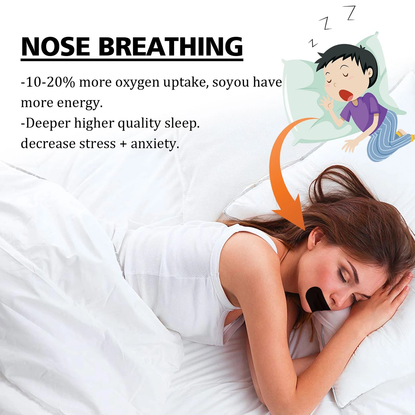 Stop Snoring Mouth Tape for Nasal Breathing and Sleep Improvement