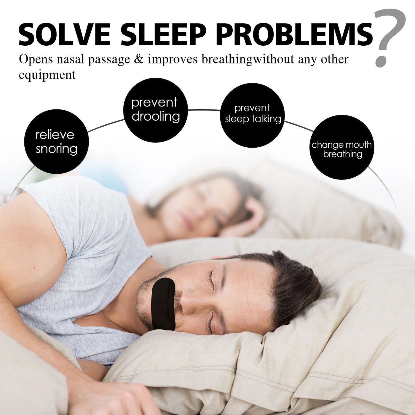 Stop Snoring Mouth Tape for Nasal Breathing and Sleep Improvement