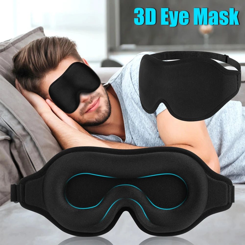 3D Travel Silk Eye Sleep Mask Adjustable Light Blocking Aid