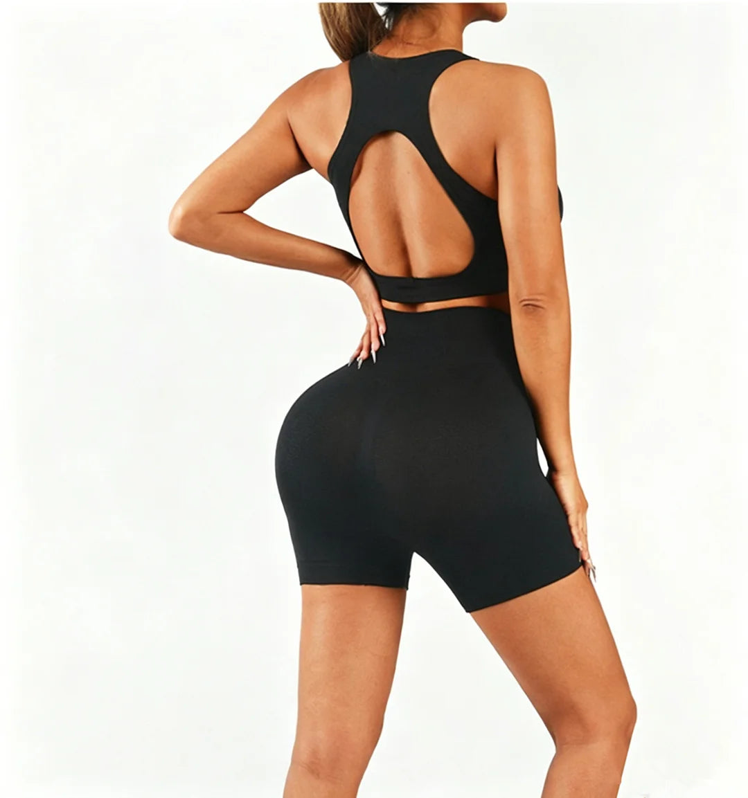 Women's 2 Piece Seamless Leggings Set With Padded Sports Bra