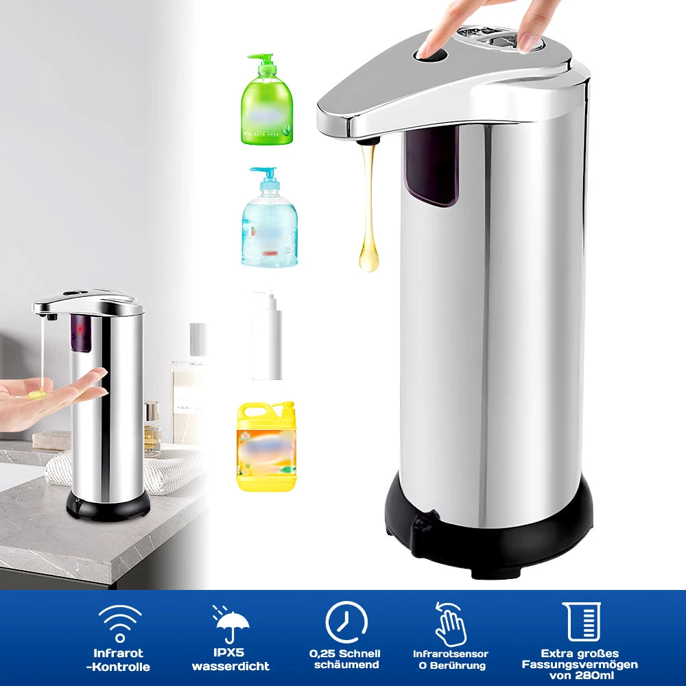 Automatic Touchless Stainless Steel Soap Dispenser With Infrared Sensor