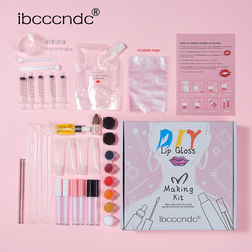 Ibcccndc DIY Lip Gloss Making Kit With Moisturizing Base