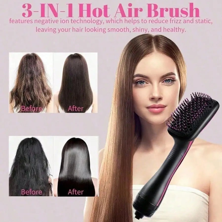 3 In 1 Negative Ion Hot Air Straightener For Dry And Wet Hair