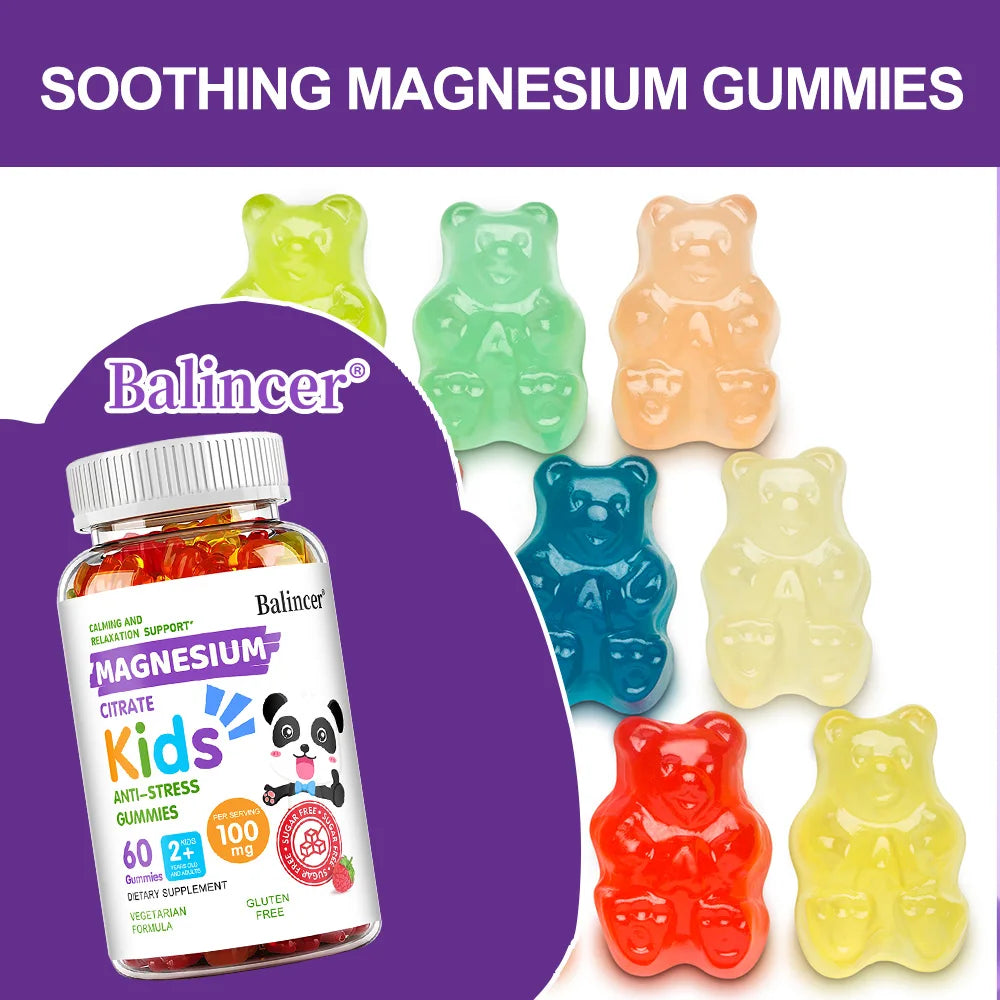 Balincer Magnesium Citrate Gummies for Kids Sleep Health Immune Support