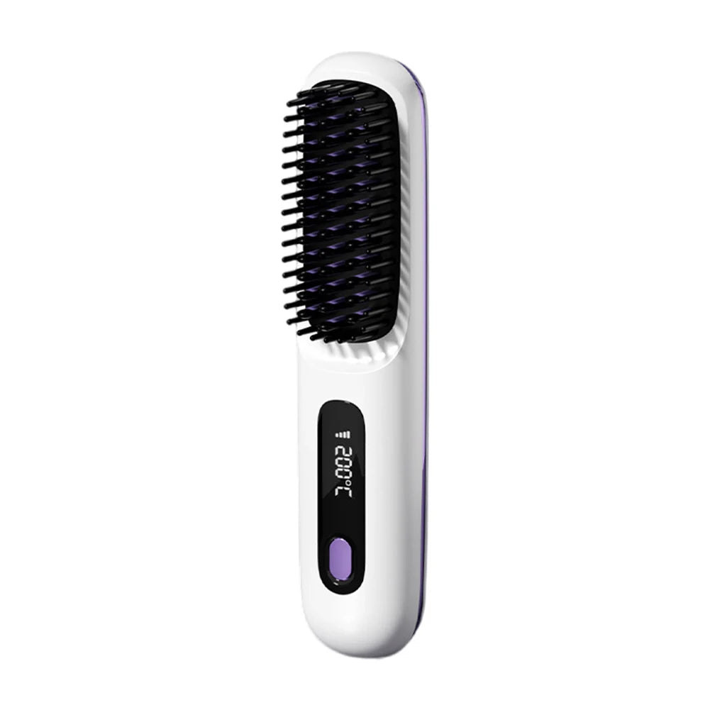 Cordless Hair Straightener Brush Anti Scald With 3 Temperature Settings