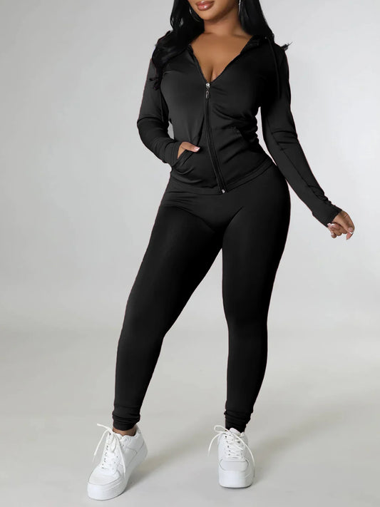 Lightweight Zip Hoodie Tracksuit And Joggers Set