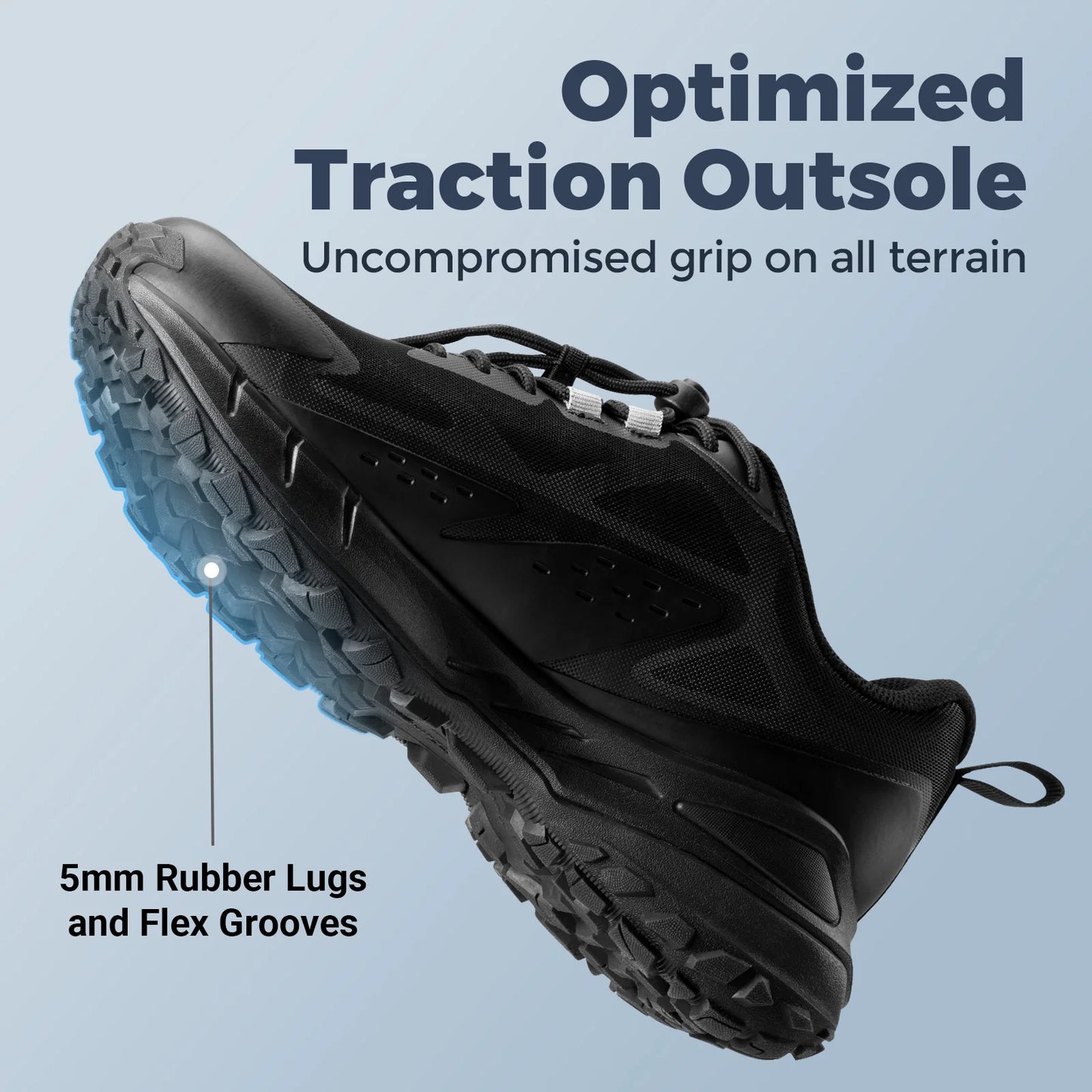 Fittington Wide Breathable Mesh Hiking Shoes With High Arch Support