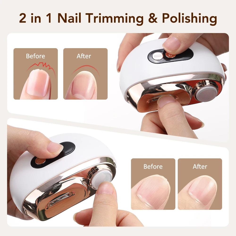 AFDEAL 2In1 Electric Nail Clippers Manicure Tool Three Gear
