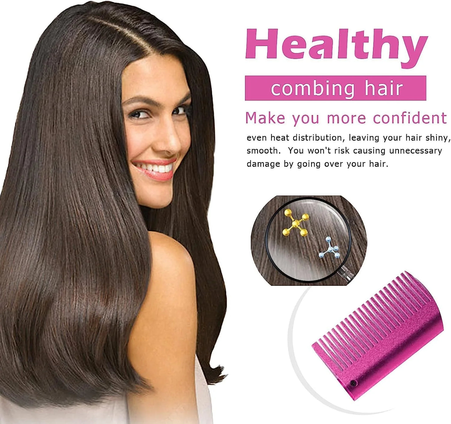 GOIPLE Electric Hot Comb Straightener Curling Iron for Hair Care