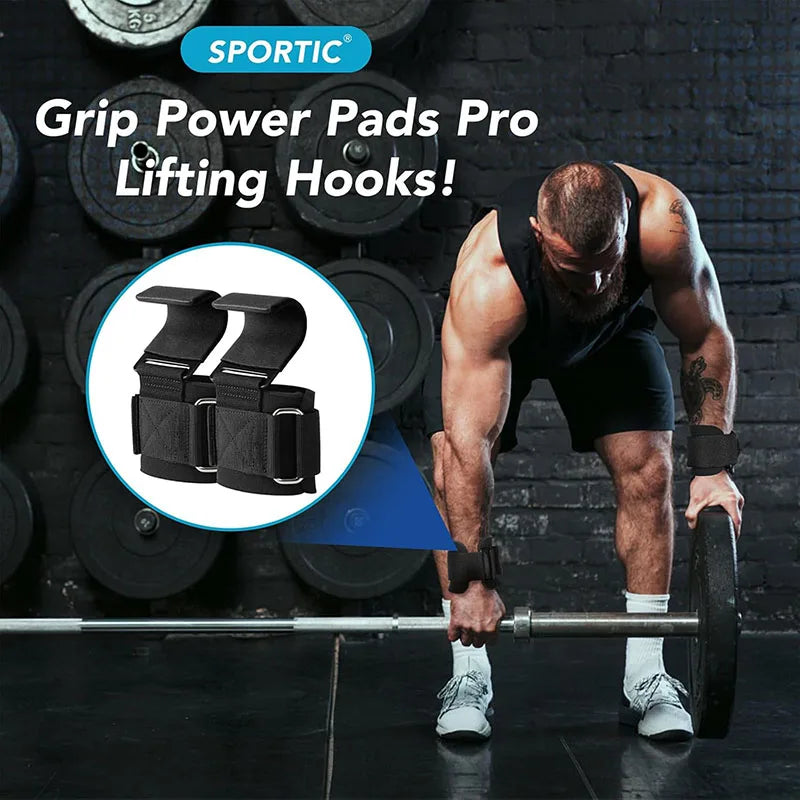Weight Lifting Hooks Grips With Wrist Wraps For Pull Ups