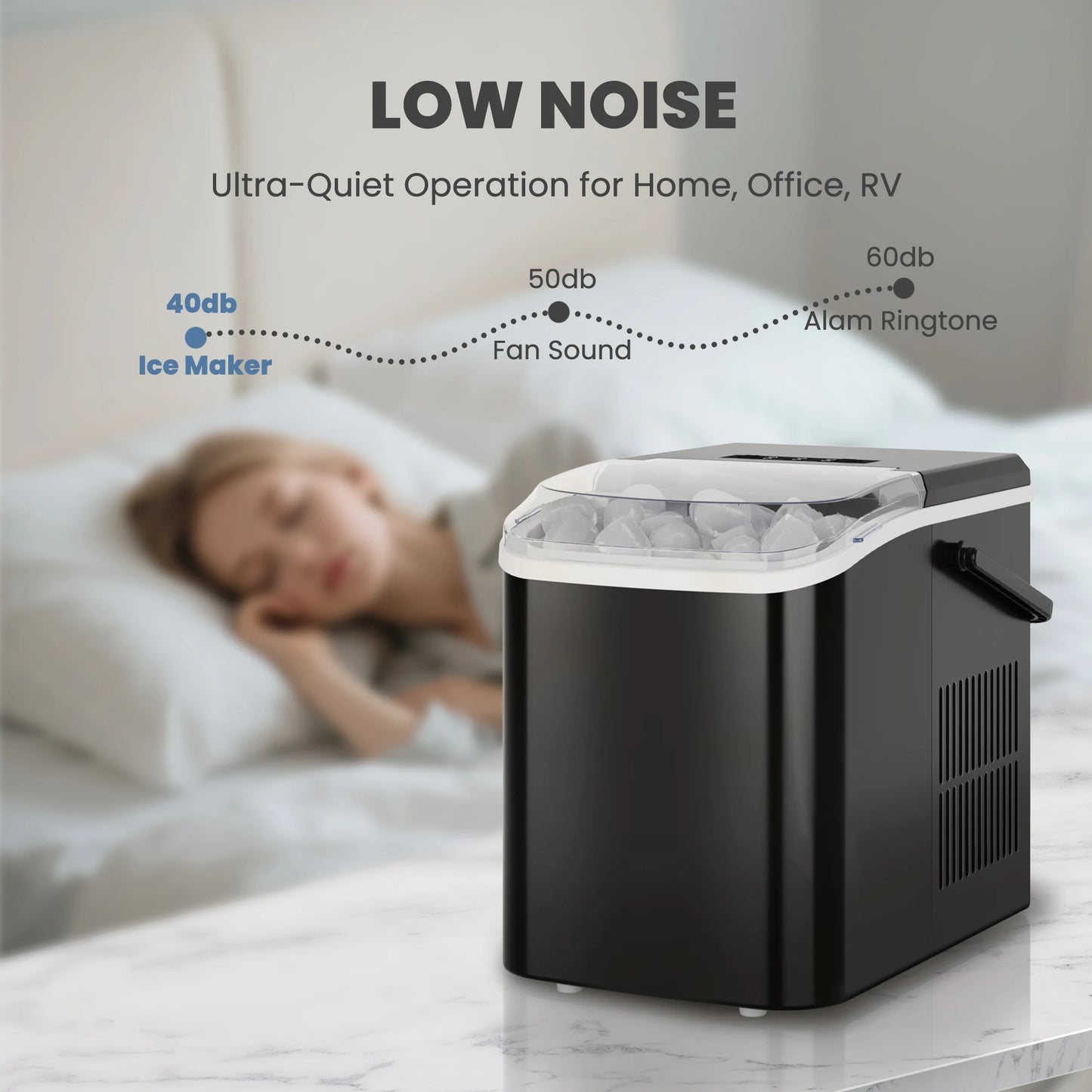 Portable Ice Maker Countertop 9 Bullet Cubes In 6 Minutes