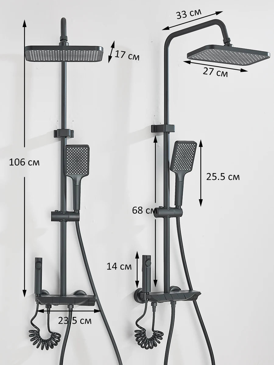 Quyanre 4 Way Shower System With Rain Shower Bidet Faucet
